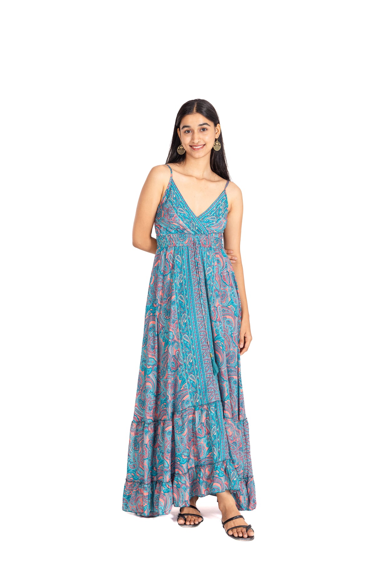 Coral Lagoon Paisley Maxi Dress