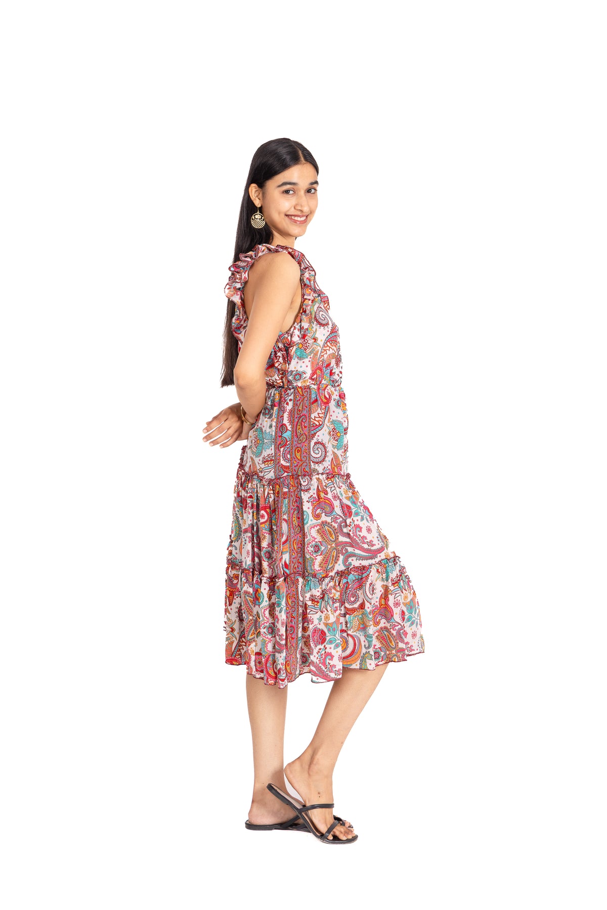 Ivory Garden Ruffle Dress
