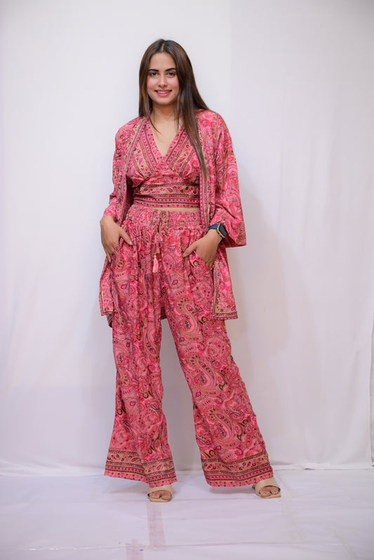 SILK THREE-PIECE CO ORD SET