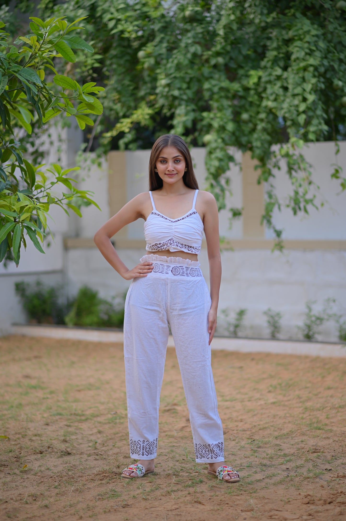 JUTE THREE PIECE BUTTON CO-ORD  SET