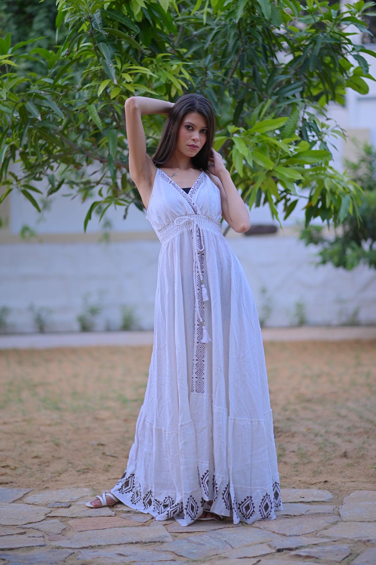 White Boho Chic Maxi Dress