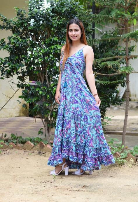 6 frill long dress