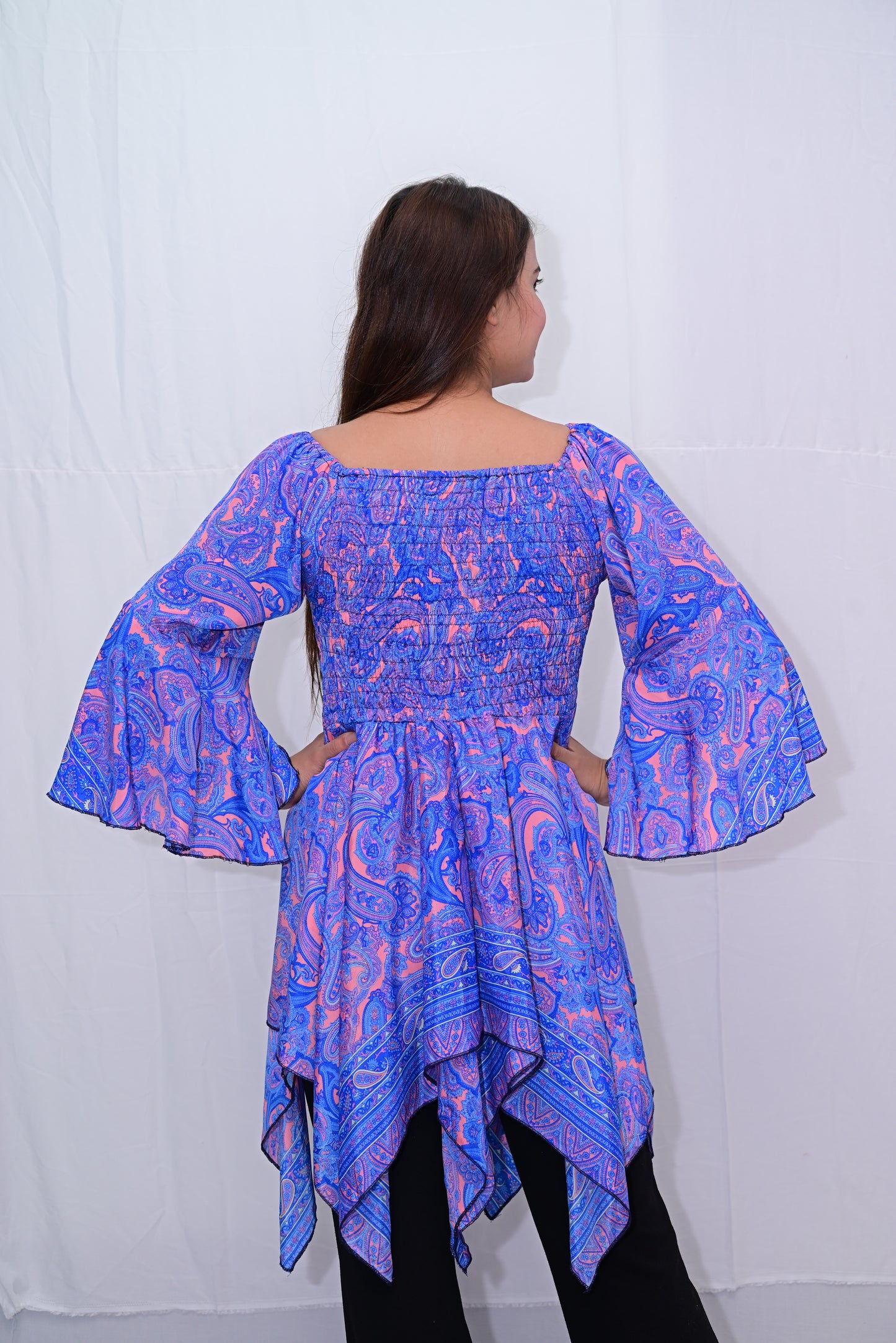 bell sleeve dancing short dress
