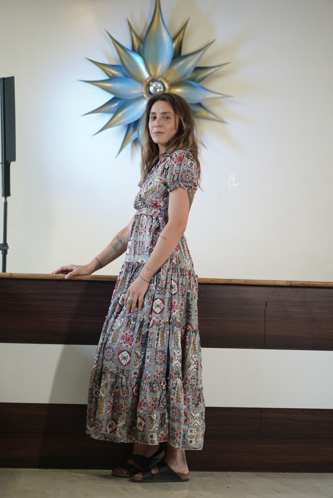 RAYON BODY FRILL DRESS