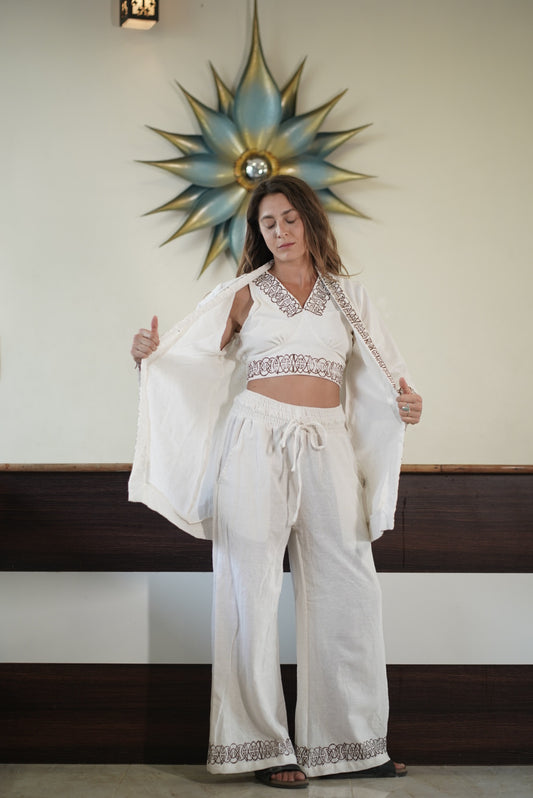 JUTE THREE - PIECE  HEALTHER CO-ORD SET
