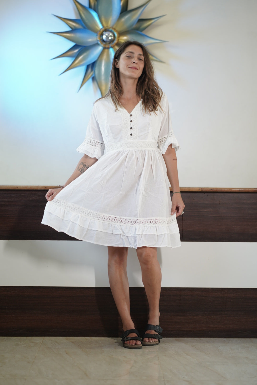 LACE SHORT BOHO DRESS