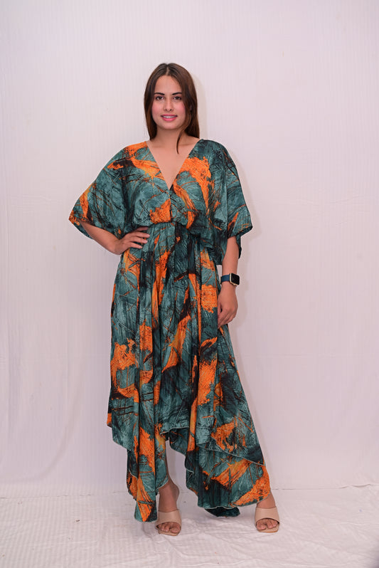 V-NECK UMBRELLA DRESS