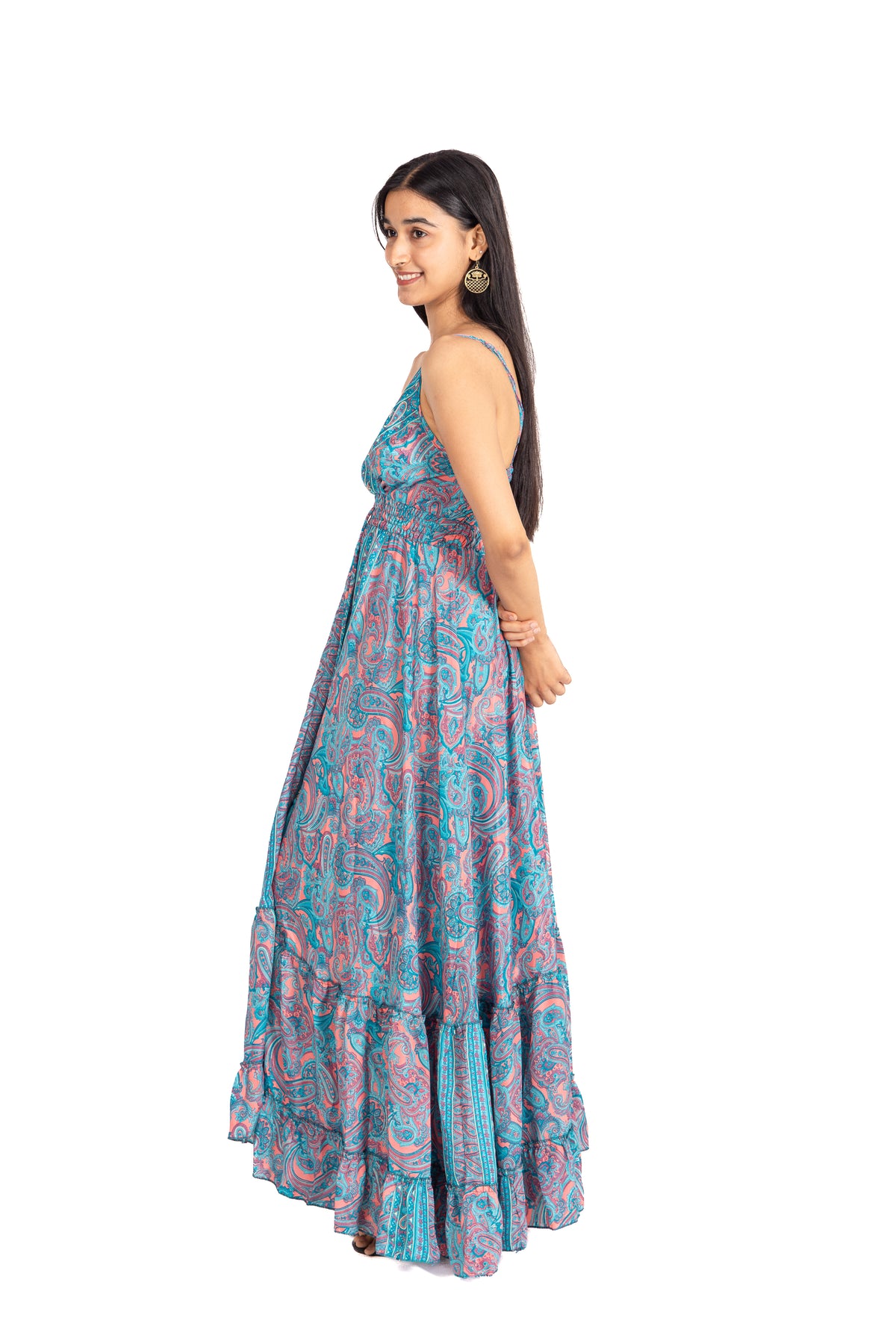 Coral Lagoon Paisley Maxi Dress