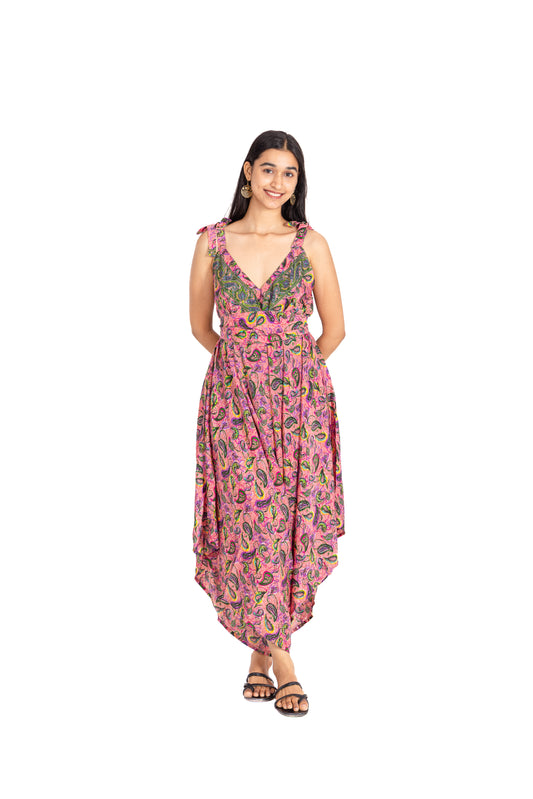 Blush Paisley Handkerchief Dress