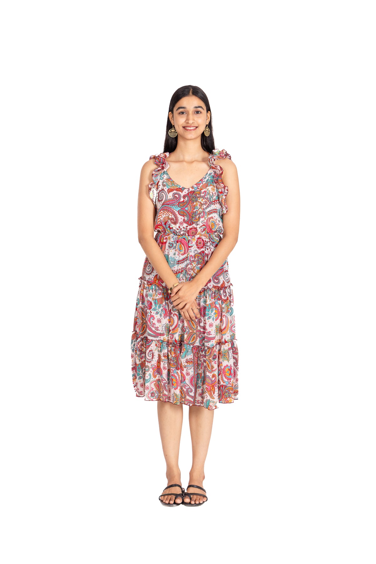 Ivory Garden Ruffle Dress