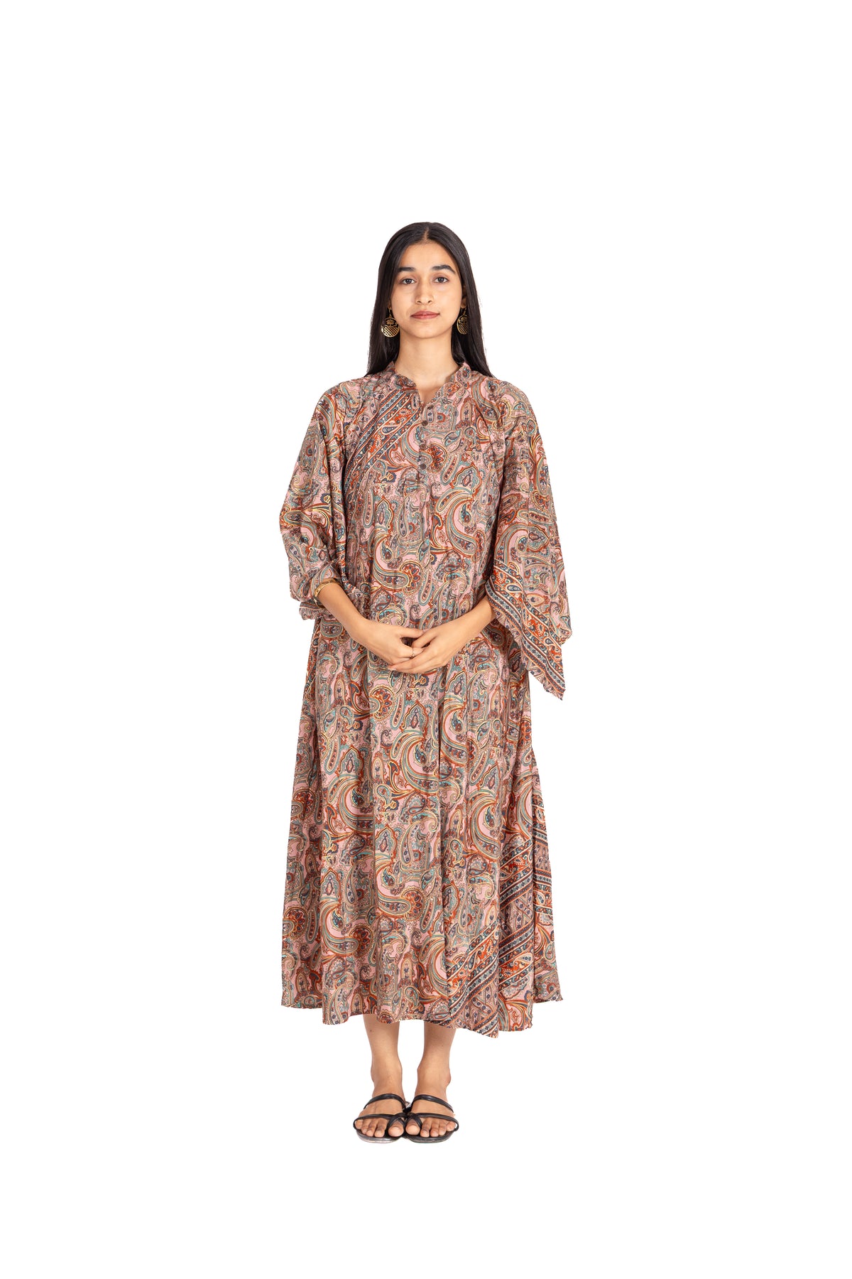 Blush Kimono Sleeve Kaftan Dress