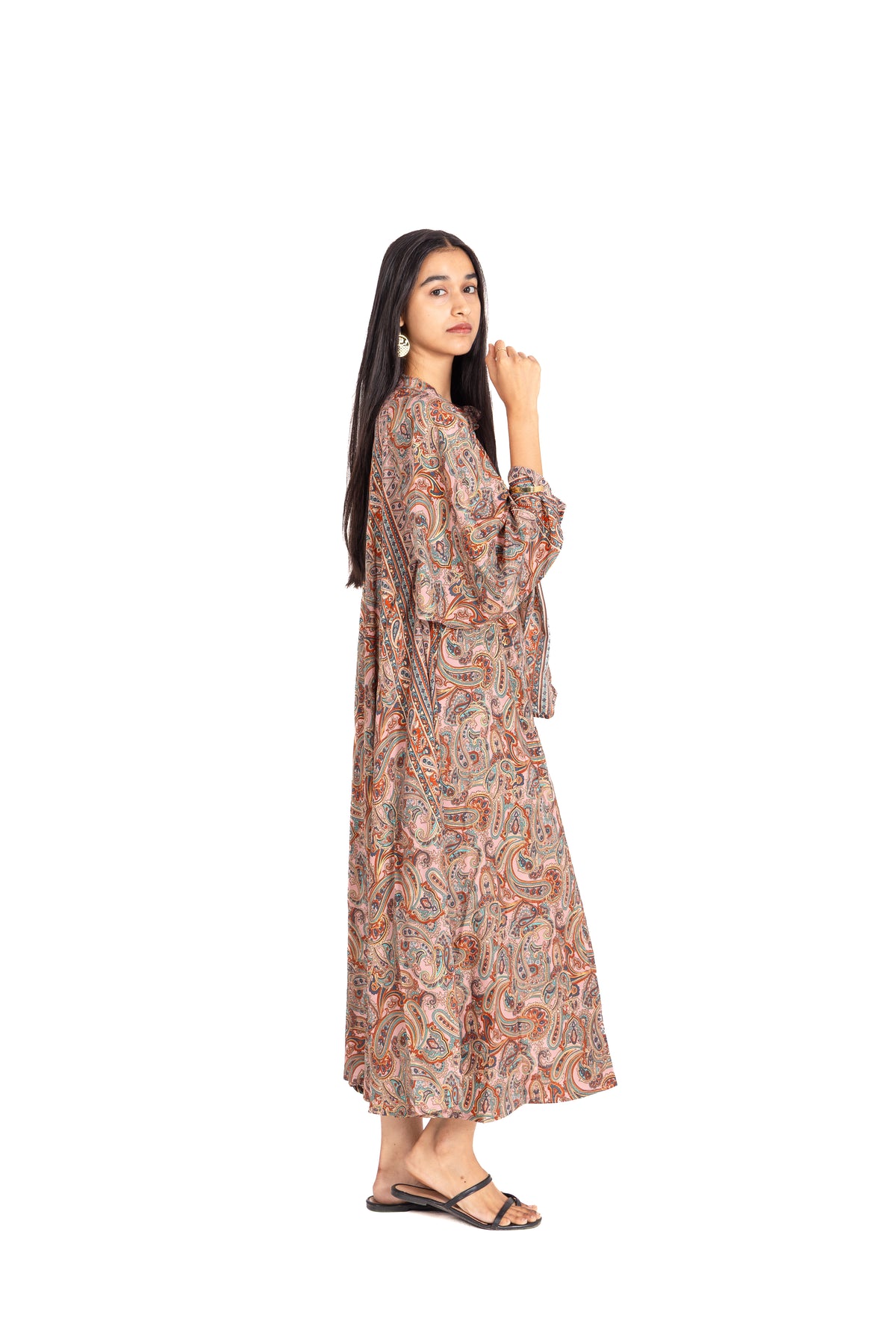 Blush Kimono Sleeve Kaftan Dress