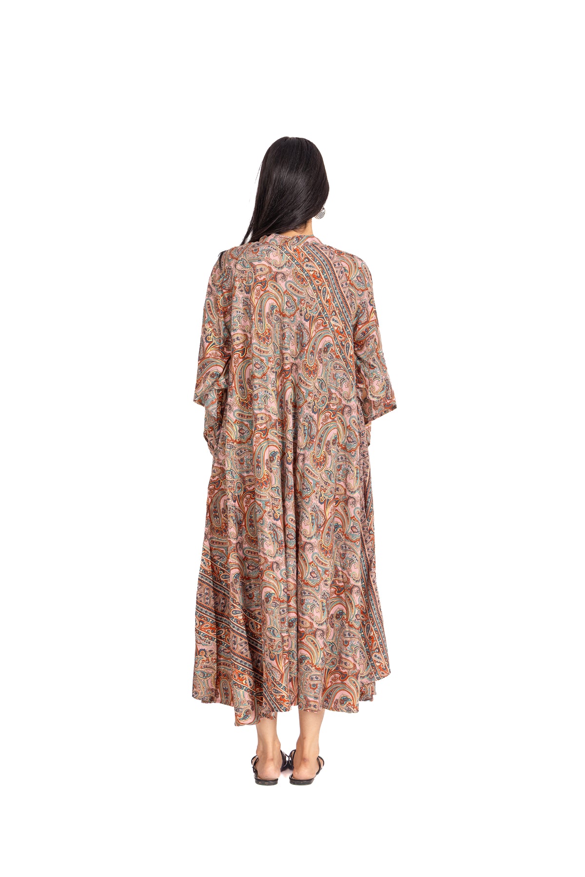 Blush Kimono Sleeve Kaftan Dress