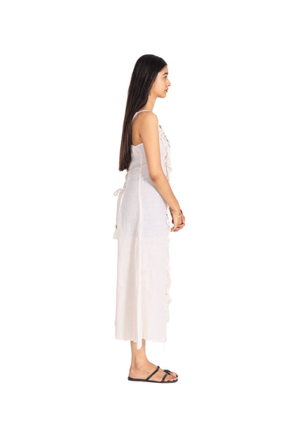 JUTE FRONT BOHO PRINT DRESS
