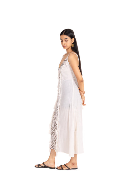 JUTE FRONT BOHO PRINT DRESS