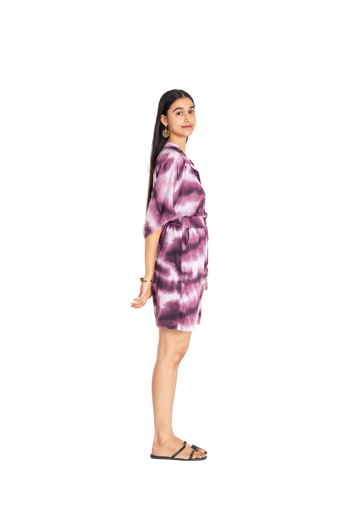 Plum Tie Dye Shorts Co-ord