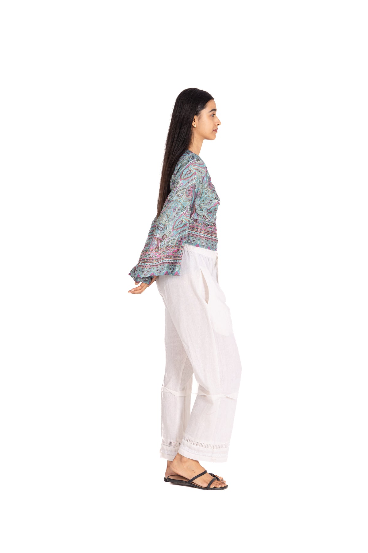 Teal Blossom Wrap Top & Pants Co-ord