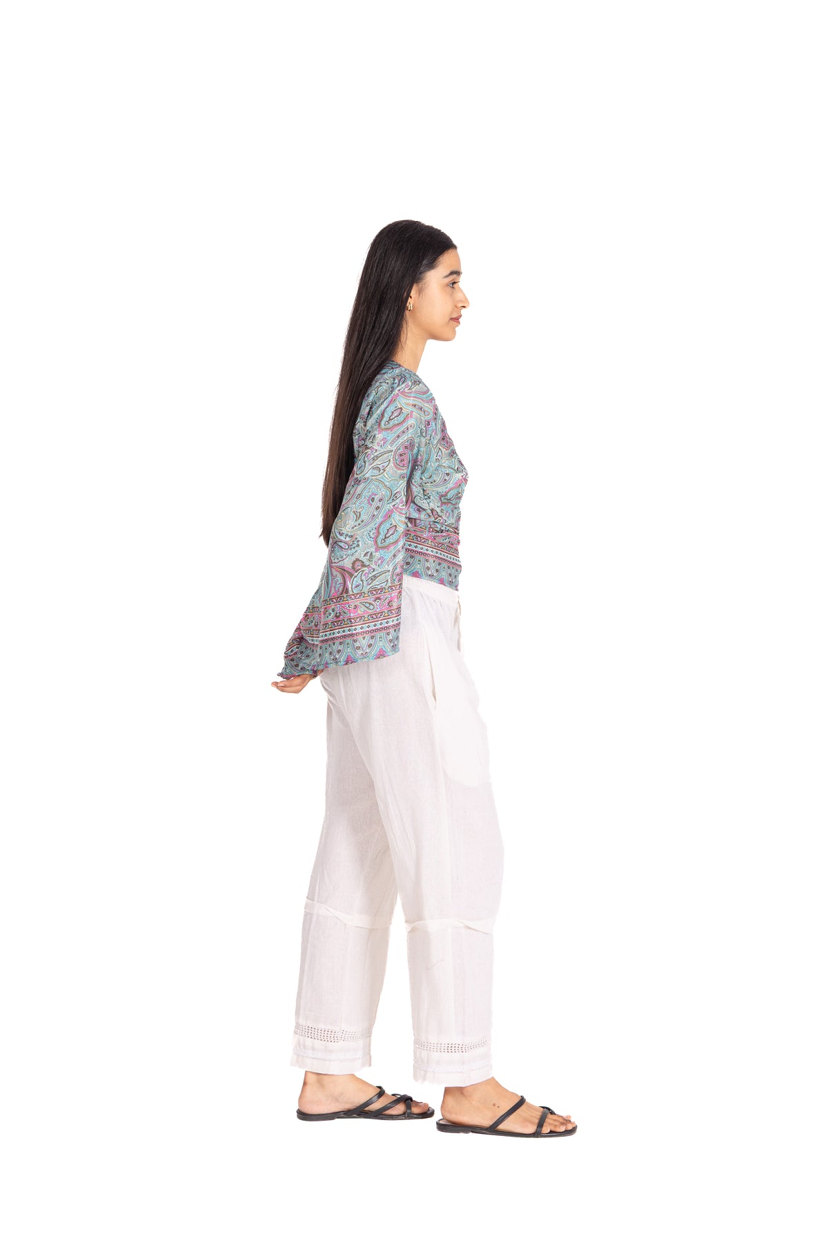 Teal Blossom Wrap Top & Pants Co-ord