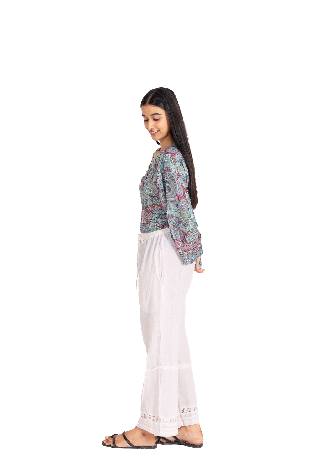 Teal Blossom Wrap Top & Pants Co-ord