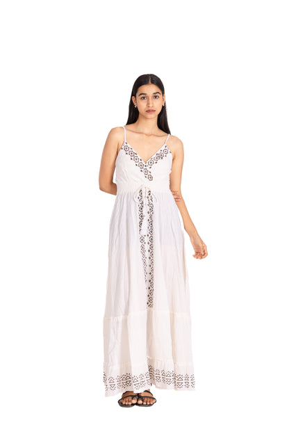 White Boho Chic Maxi Dress