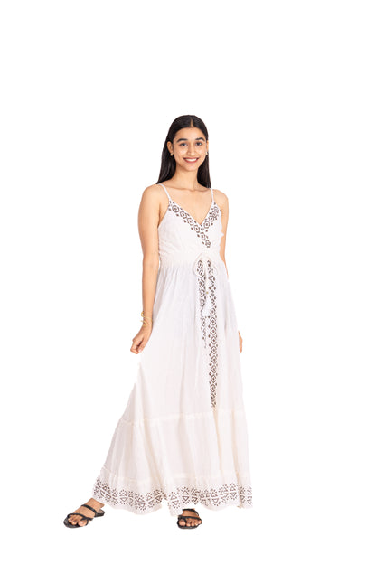White Boho Chic Maxi Dress