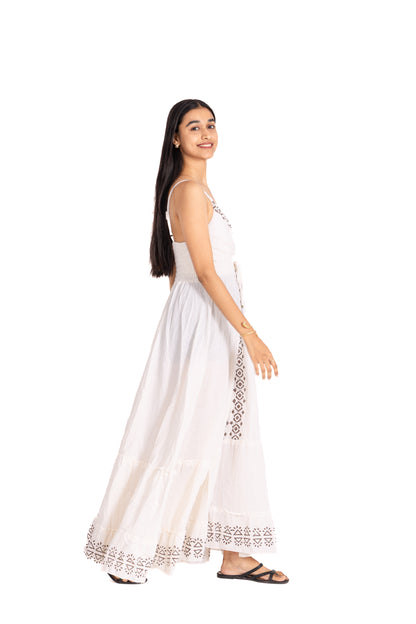 White Boho Chic Maxi Dress