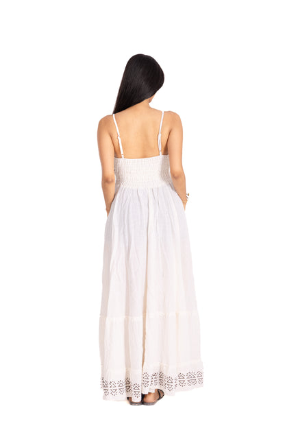 White Boho Chic Maxi Dress