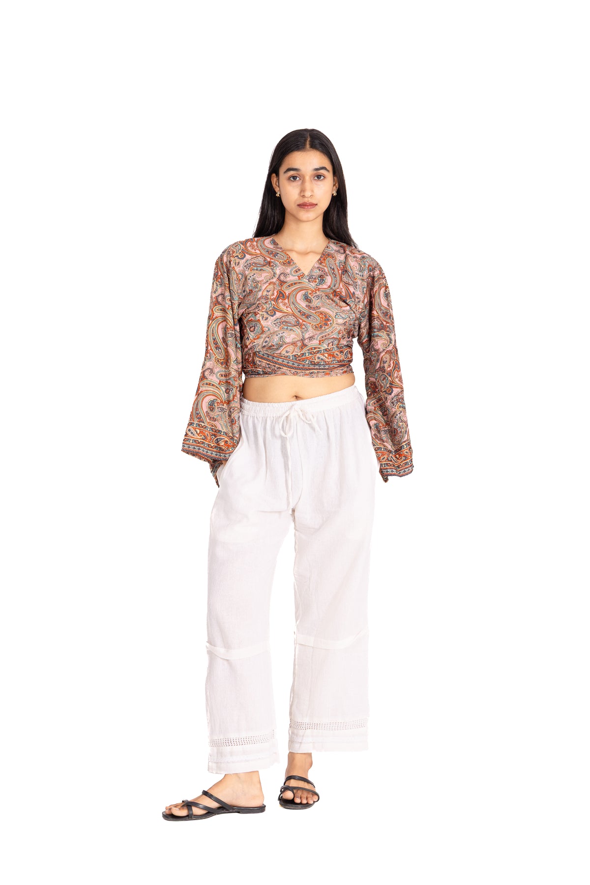 Rust Paisley Wrap Top & Pants Co-ord