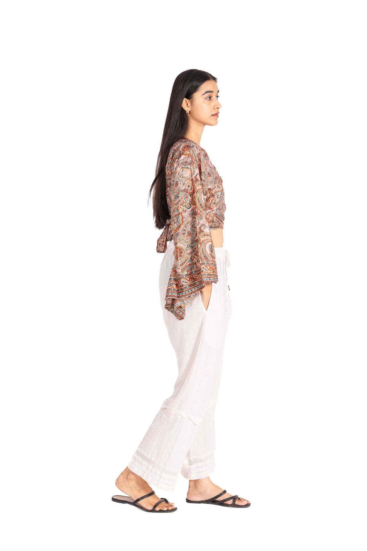Rust Paisley Wrap Top & Pants Co-ord