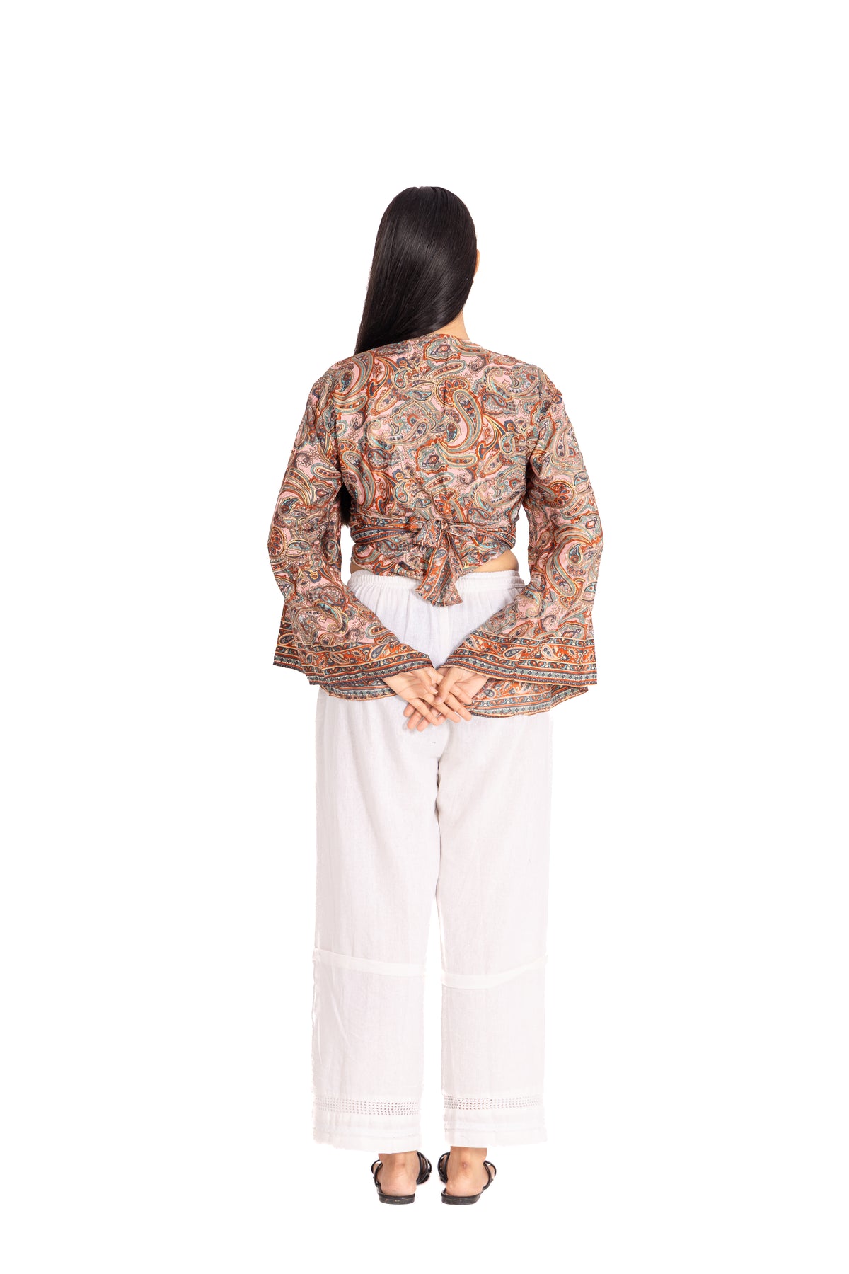 Rust Paisley Wrap Top & Pants Co-ord
