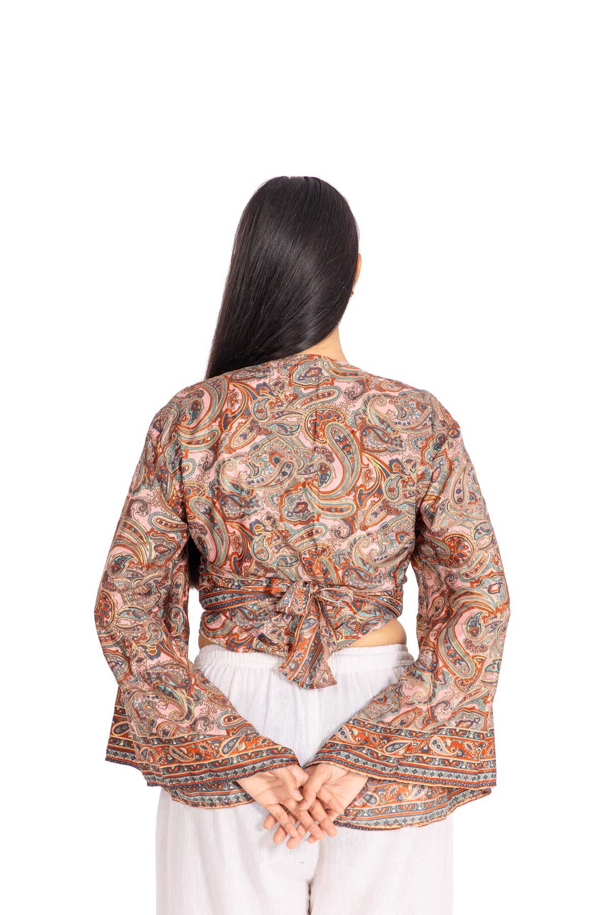 Rust Paisley Wrap Top & Pants Co-ord