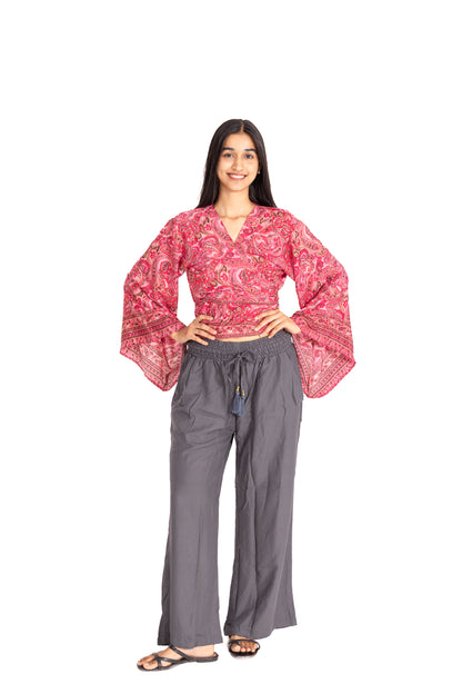 TIE TOP BELL SLEEVE