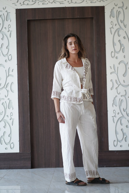 JUTE THREE PIECE BELT CO- ORD SET