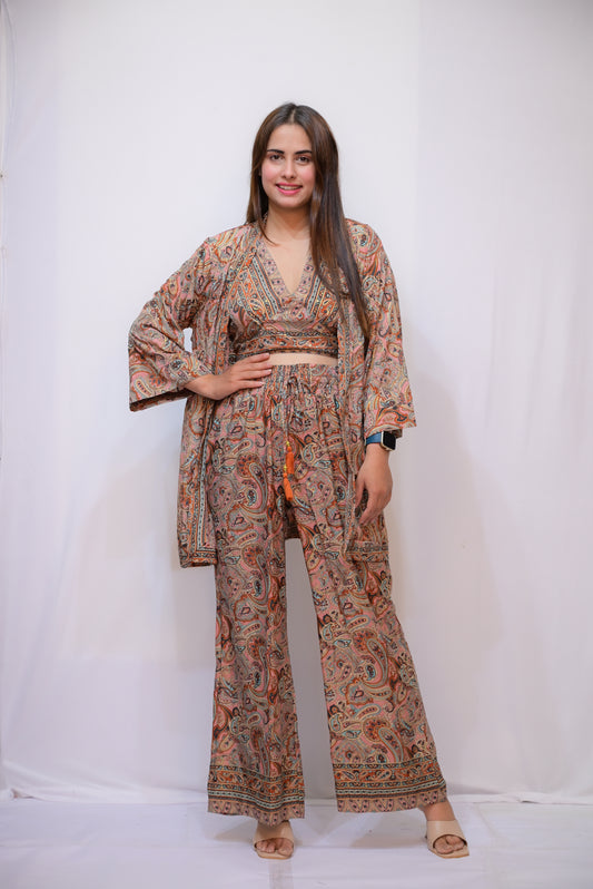 SILK THREE-PIECE CO ORD SET