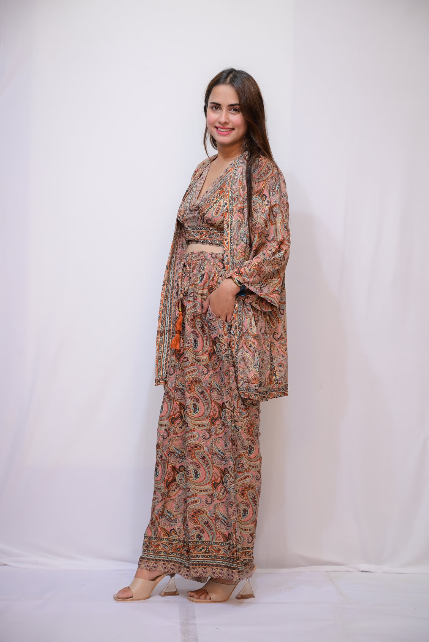 SILK THREE-PIECE CO ORD SET