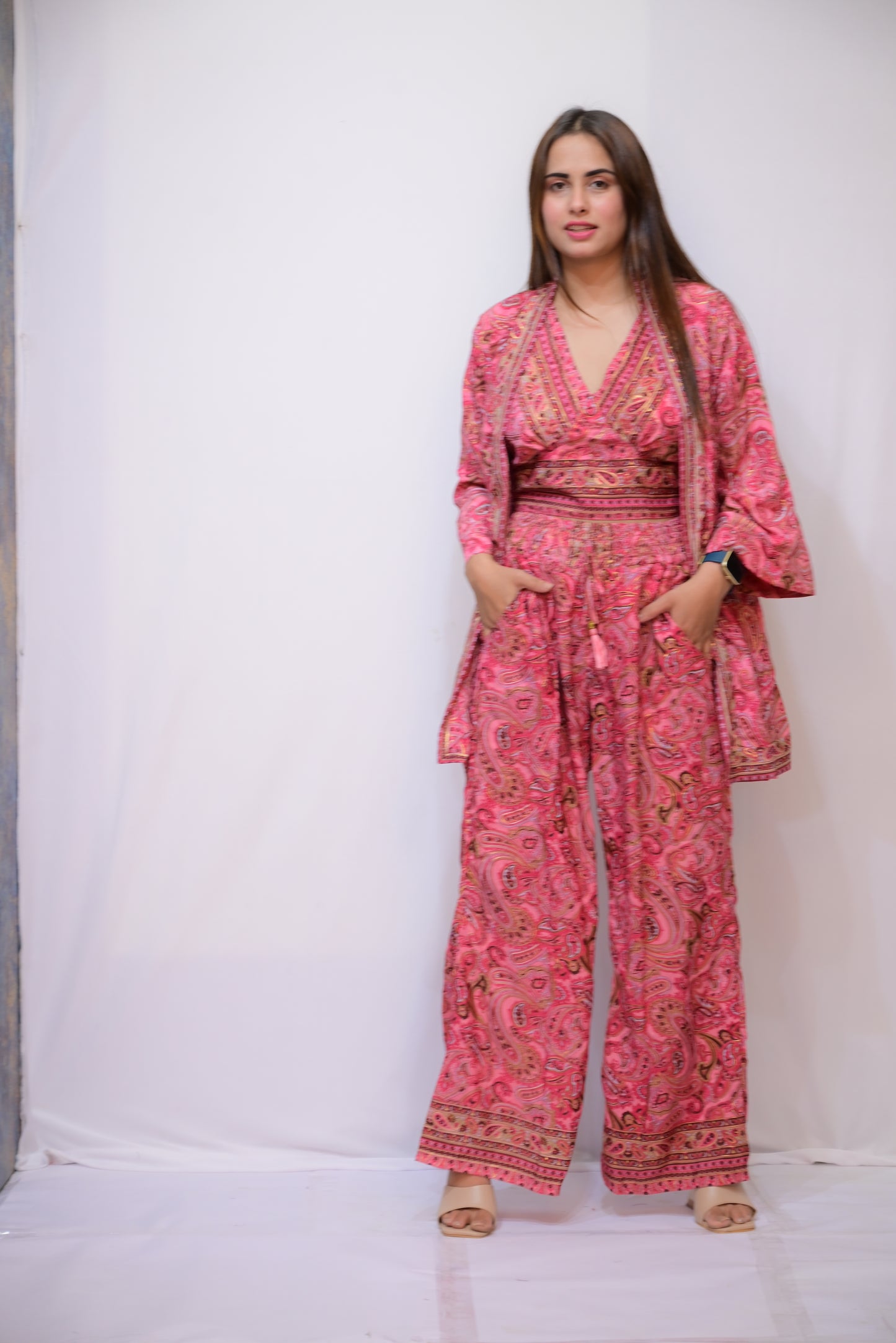 SILK THREE-PIECE CO ORD SET