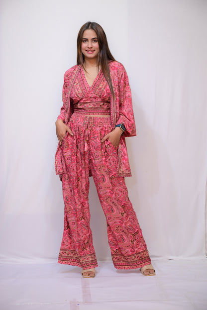 SILK THREE-PIECE CO ORD SET