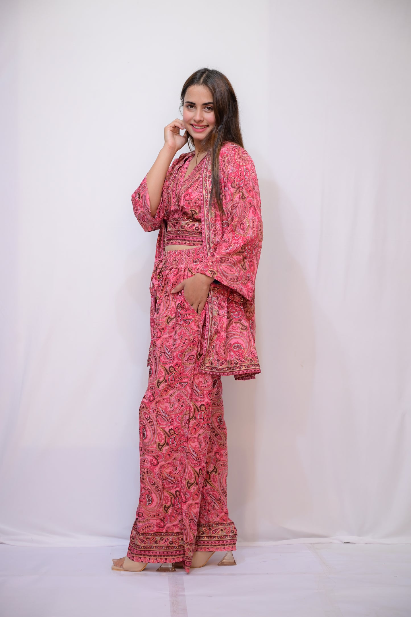 SILK THREE-PIECE CO ORD SET