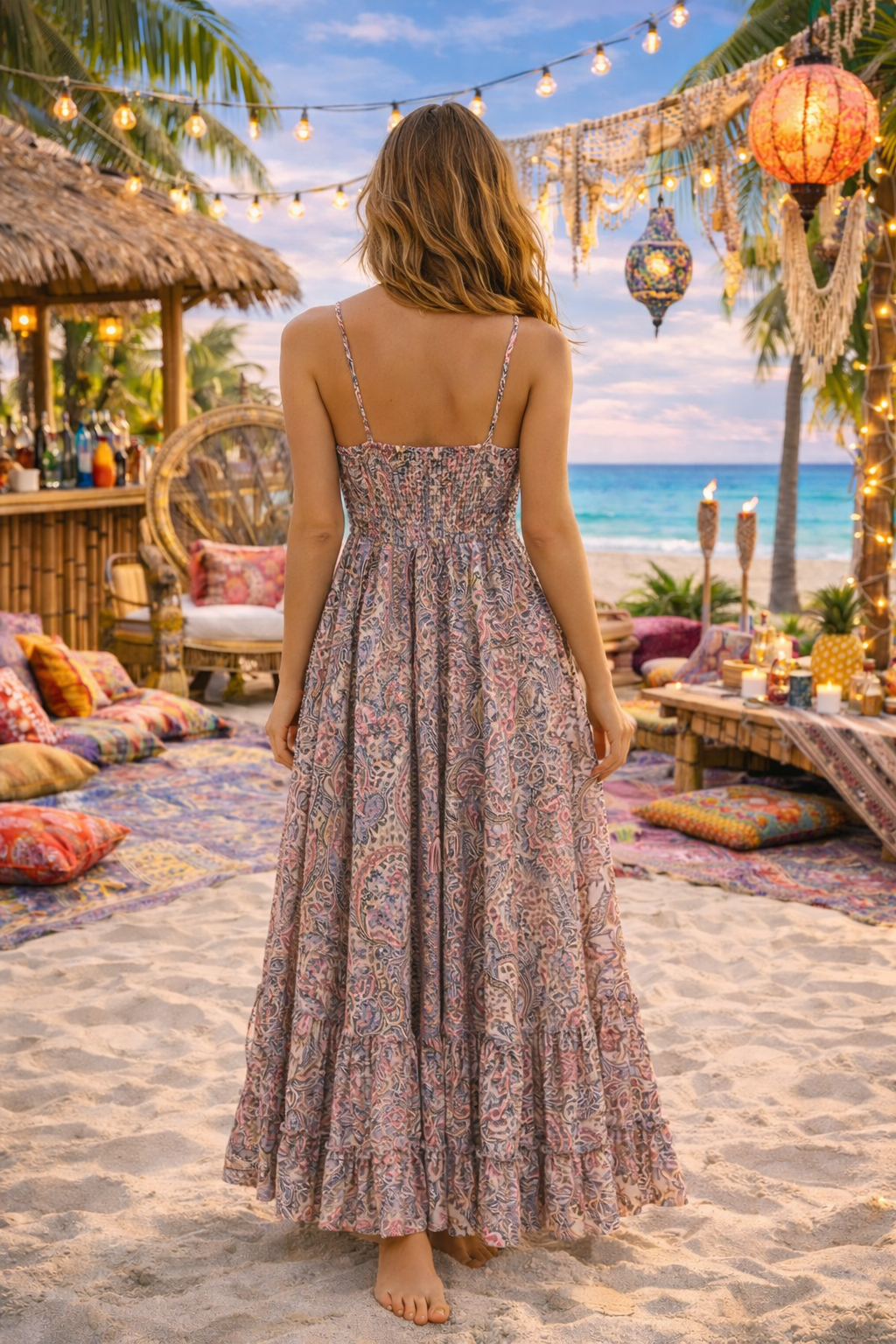 Blush Bohemian Sunset Maxi Dress