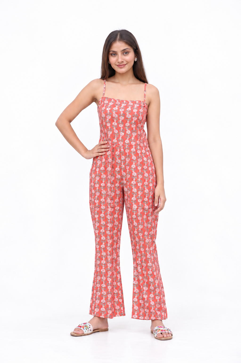 SLEEVELESS COTTON JUMPSUIT