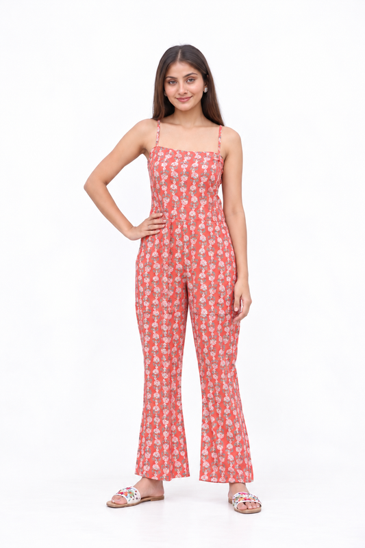SLEEVELESS COTTON JUMPSUIT