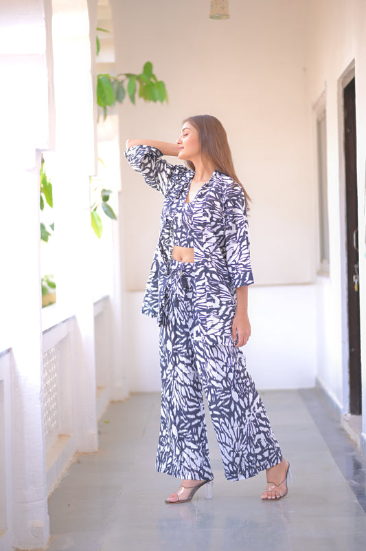COTTON THREE-PIECE CO ORD SET