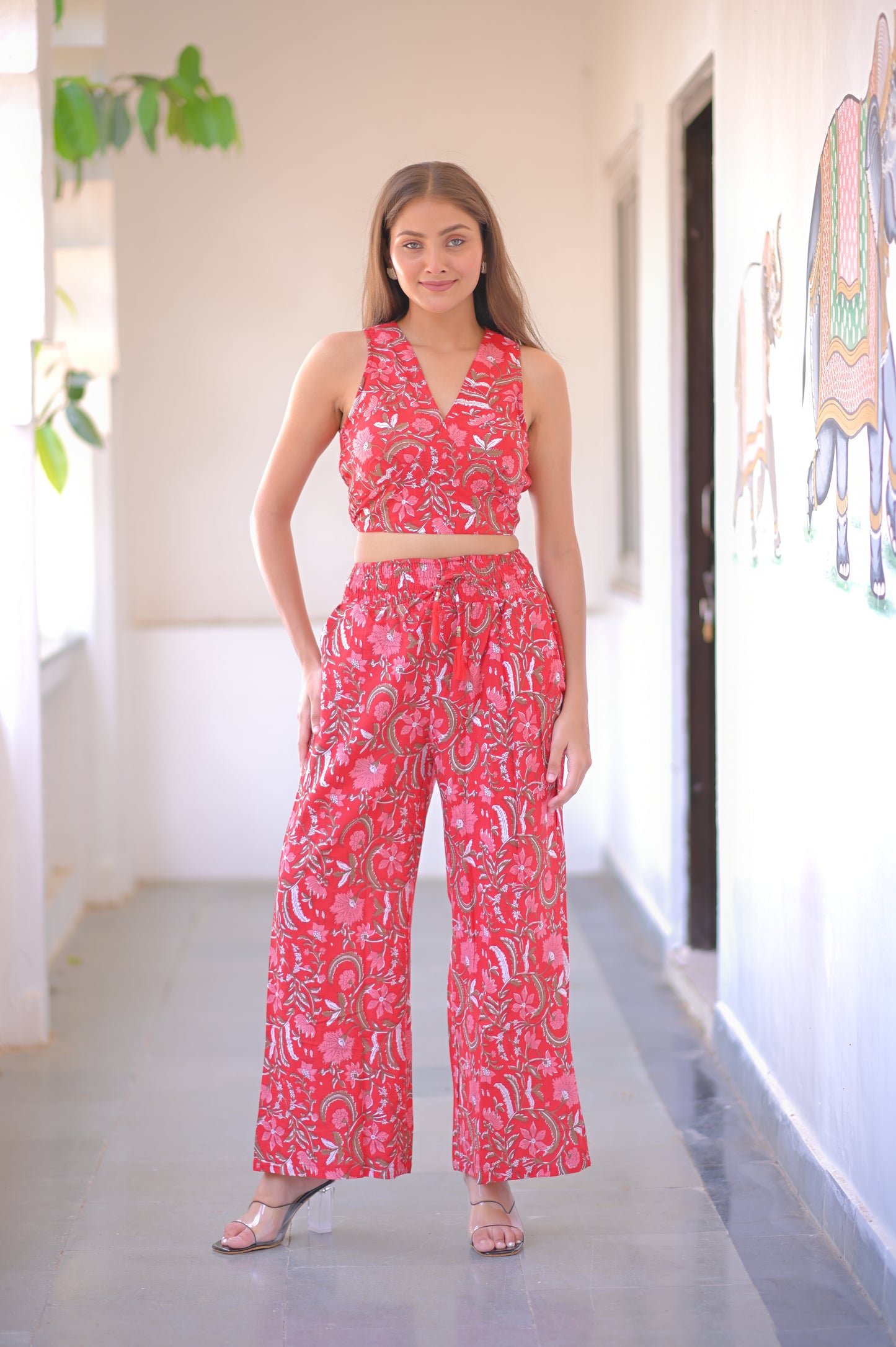 COTTON THREE-PIECE CO ORD SET