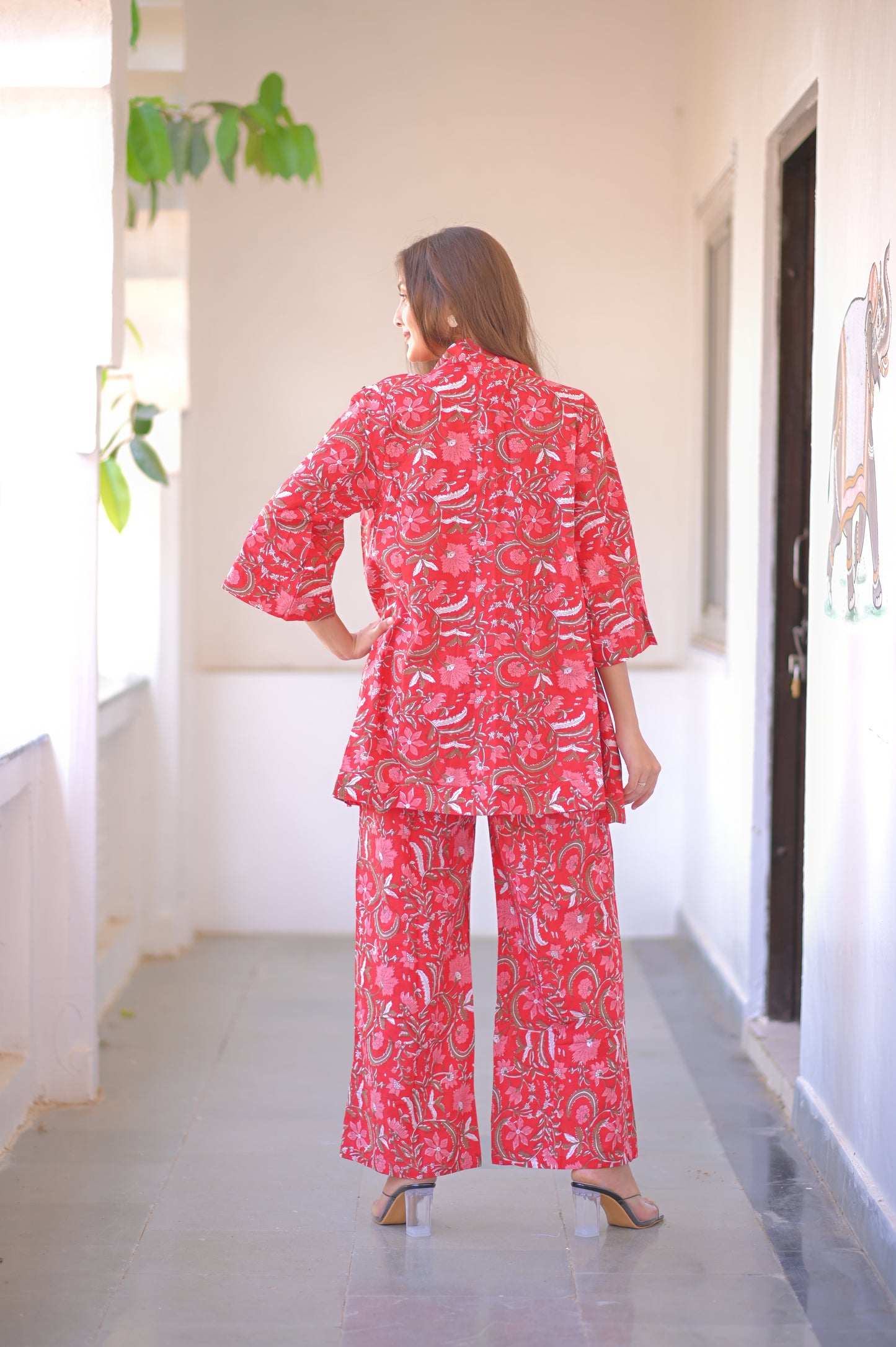 COTTON THREE-PIECE CO ORD SET