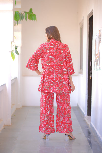 COTTON THREE-PIECE CO ORD SET