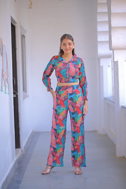 BUTTON BOBIN TOP PAJAMA SET