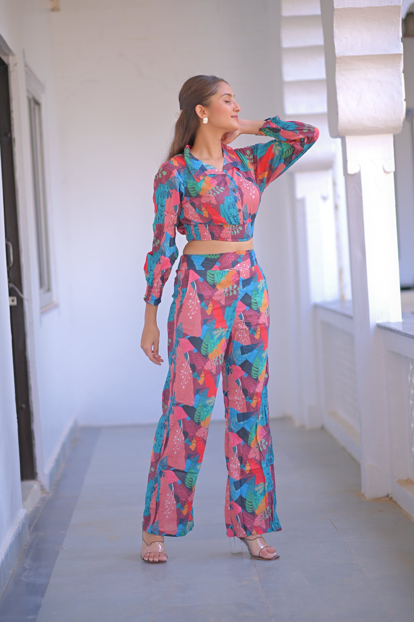 BUTTON BOBIN TOP PAJAMA SET