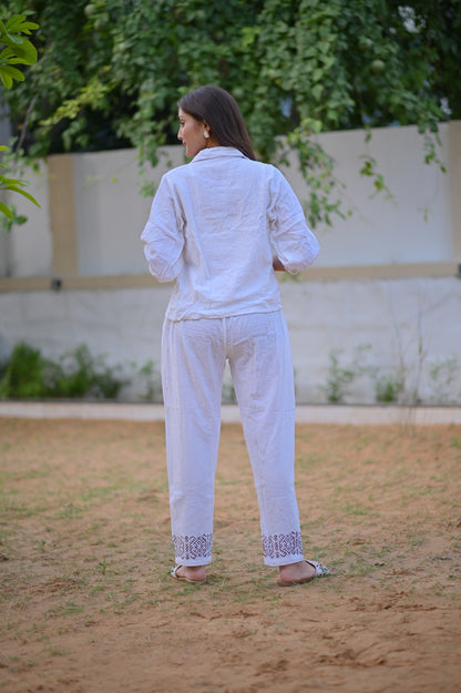 JUTE THREE PIECE BUTTON CO-ORD  SET