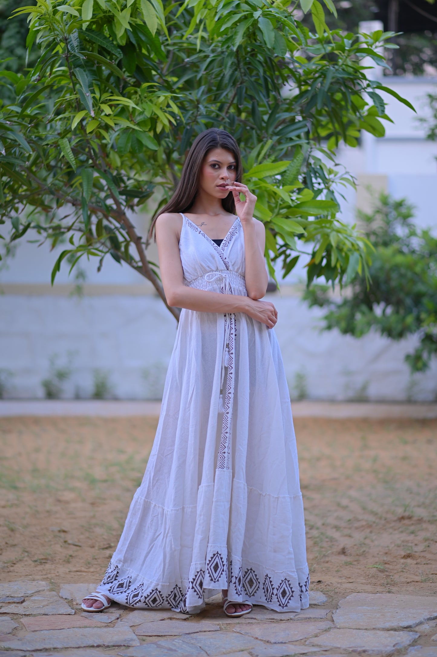 White Boho Chic Maxi Dress