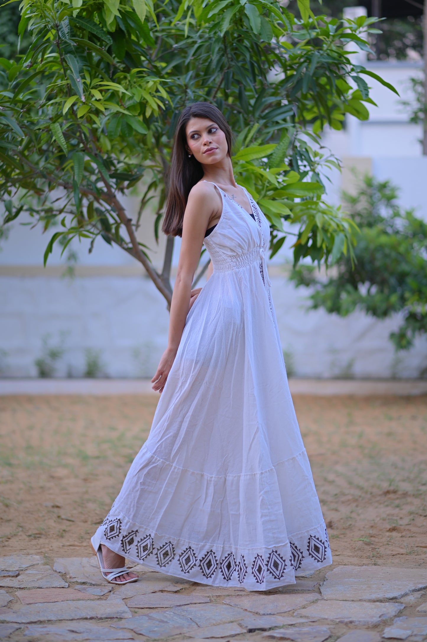 White Boho Chic Maxi Dress